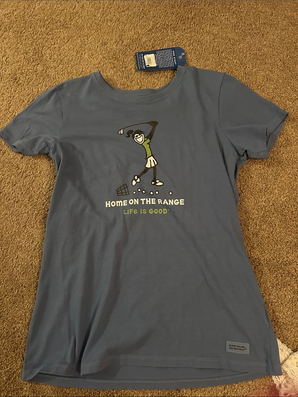 Life Is Good Blue Golf Graphic Tee - Home on the Range
